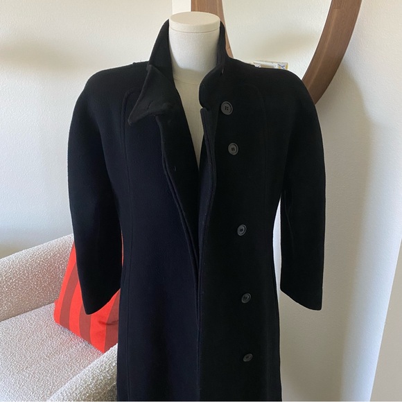 Vintage 80s Central Park Wool Trench Coat | Petite S | Made in USA - Picture 4 of 13